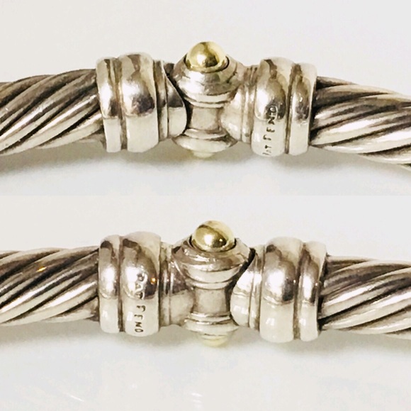 David Yurman Sterling 14k Albion Cable Choker - Picture 6 of 8